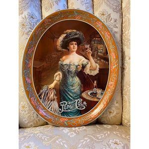 Vintage Pepsi Cola Round Tray, 1970s